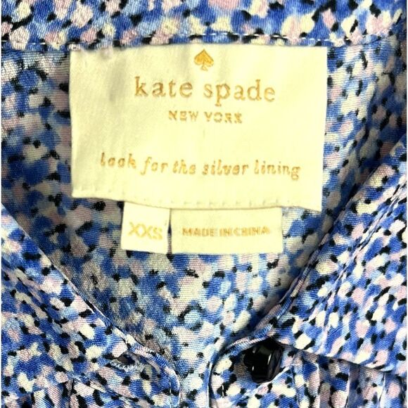 Kate Spade Blue Petals Collared Sleeveless Mini Dress - Picture 9 of 15